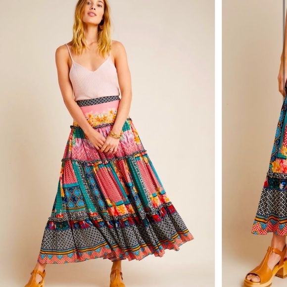 ANTHROPOLOGIE NWT Bhanuni by Jyoti Celina Skirt  Size 2 - Picture 1 of 10